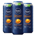 3x NIVEA Men Shampoo & Shower gel 3in1 For Men Sport