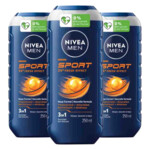3x NIVEA Men Shampoo & Douchegel 3in1 Sport