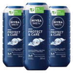 3x NIVEA Men Shampoo & Douchegel 3in1 Protect & Care