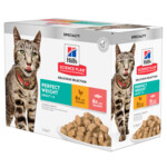 Hill's Science Plan Kattenvoer Nat Adult Perfect Weight Multipack Kip - Zalm 12 x 85 gr