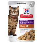 Hill's Science Plan Kattenvoer Nat Adult Sensitive Stomach & Skin Kalkoen 12 x 85 gr