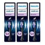 3x Philips Sonicare Opzetborstels S2 Sensitive Zwart HX6054/88 - 87.09 euro