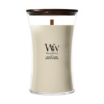 WoodWick  Patchouli Creme Large Candle Ivoor