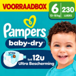 5x Pampers Baby Dry Luiers Maat 6 (13-18 kg) - 66.67 euro