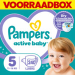 4x Pampers Active Baby Luiers Maat 5 (11-16kg) - 57.98 euro