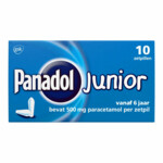 Panadol Junior Zetpillen 500 mg 6 jaar - 12 jaar  10 zetpillen