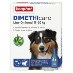 Beaphar DImetHIcare Line-On Anti Teken- en Vlooiendruppels Hond 15 - 30 kg  6 pipetten