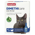 Beaphar DIMETHIcare Line-On Anti Vlooiendruppels Kat vanaf 1 kg  6 x 1 ml