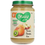 6x Olvarit Fruithapje 6m Perzik Banaan Kiwi - 12.39 euro