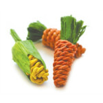 Happy Pet Sisal Wortels en Mais Mini Oranje - Groen - Geel  3 stuks