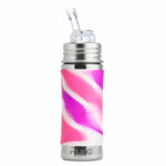 Pura Rietjesfles RVS Glans Pink Swirl Sleeve Lang - 18.95 euro