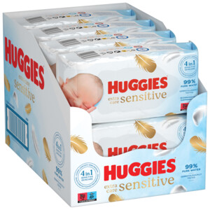 8x Huggies Billendoekjes Pure Extra Care Sensitive 99% Water - 13.99 euro