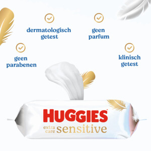 8x Huggies Billendoekjes Pure Extra Care Sensitive 99% Water - 13.99 euro