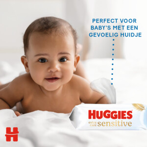8x Huggies Billendoekjes Pure Extra Care Sensitive 99% Water - 13.99 euro