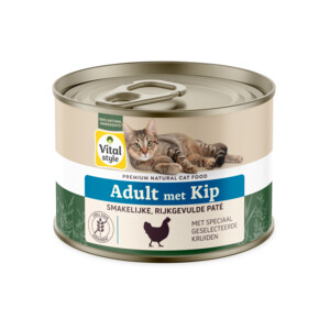 Vitalstyle Kattenvoer Nat Blik Care Kip 200 gr