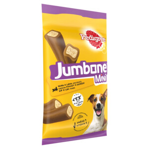 8x Pedigree Jumbstone Hondensnacks Mini Kip & Lam 160 gr