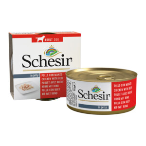 Schesir Hondenvoer Kipfilet en Rundvlees in Gelei 150 gr