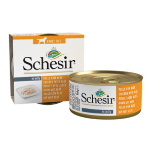 Schesir Hondenvoer Blik Jelly Kip en Aloë 150 gr