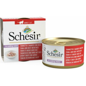 12x Schesir Complete & Balanced Kattenvoer Tonijn en Rundvlees in Boullion - 20.94 euro