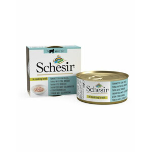 12x Schesir Kattenvoer Tonijn en Zeebrasem in Boullion 70 gr