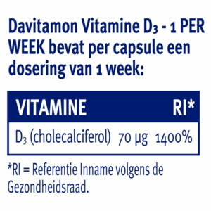 4x Davitamon Vitamine D Vegan 1 Per Week - 69.87 euro