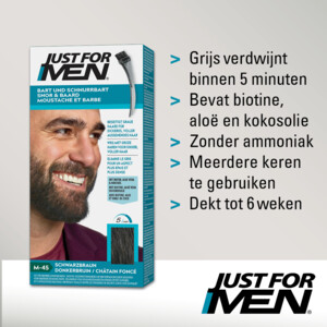 Just for Men Snor en Baard Donkerbruin M45 - 12.99 euro