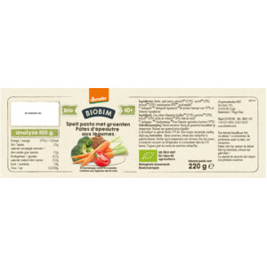 6x Biobim Maaltijd 10+ mnd Speltpasta met Groenten - 12.17 euro