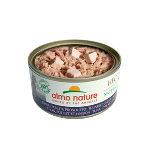 24x Almo Nature HFC Natural Kattenvoer Nat Blik Tonijn, Kip & Ham 150 gr