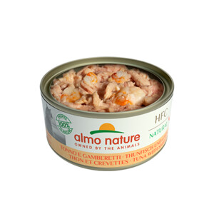 24x Almo Nature HFC Natural Kattenvoer Nat Tonijn & Garnaal 150 gr