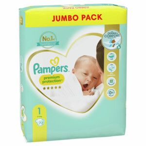 3x Pampers Premium Protection Luiers Maat 1 (2-5kg) - 48.08 euro