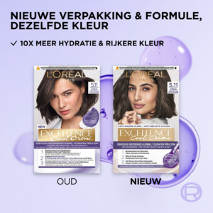 2x L'Oréal Excellence Cool Crème Permanente Crèmekleuring 5.11 - Ultra As Lichtbruin - 34.18 euro
