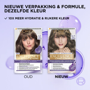 3x L'Oréal Excellence Cool Crème Permanente Crèmekleuring 6.11 - Ultra As Donkerblond - 45.74 euro