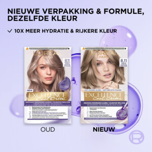 6x L'Oréal Excellence Cool Crème Permanente Crèmekleuring 8.11 - Ultra As Lichtblond - 80.96 euro