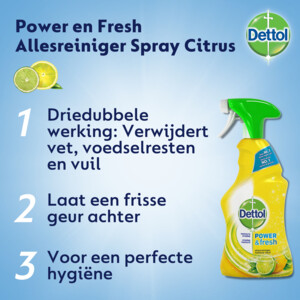 Dettol Power & Fresh Citrus Schoonmaakdoekjes & Allesreiniger Spray Pakket - 15.99 euro