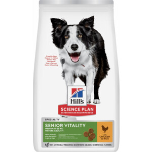 Hill's Science Plan Hondenvoer Droog Senior Vitality Medium Breed Kip en Rijst