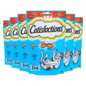 6x Catisfactions Kattensnoepjes Zalm