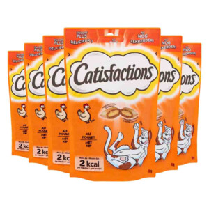 6x Catisfactions Kattensnoepjes Kip