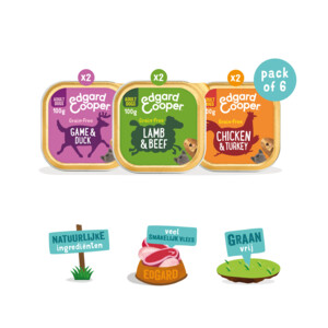 Edgard & Cooper Hondenvoer Multipack Kip - Wild - Lam 6 x 100 gr