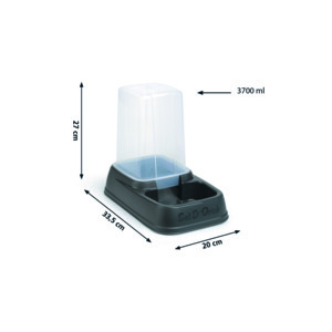 Beeztees Plastic Eet- en Drinkautomaat Antraciet 33,5 x 20 x 27 cm