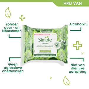 Simple Reinigingsdoekjes Biologisch Afbreekbaar - 3.99 euro