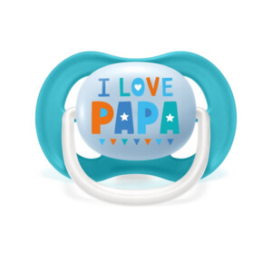 Philips Avent Fopspeen Ultra Air 6-18 mnd I Love Papa Blauw - 6.25 euro