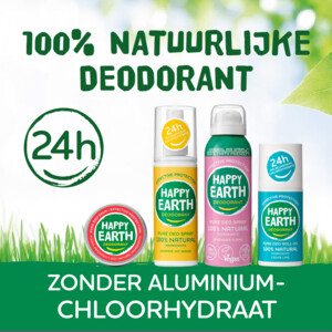 6x Happy Earth 100% Natuurlijke Deodorant Roller Cedar Lime - 25.47 euro