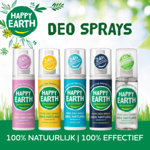 6x Happy Earth 100% Natuurlijke Deodorant Spray Cedar Lime - 41.25 euro