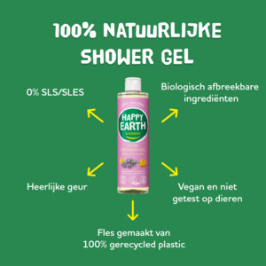 6x Happy Earth 100% Natuurlijke Douchegel Lavender Ylang - 20.97 euro