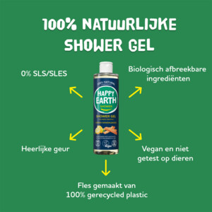 Happy Earth 100% Natuurlijke Douchegel Lemon Sandalwood - 6.99 euro