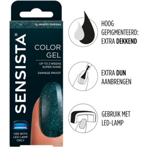 Sensista Color Gel  Glimmery Greens - 9.95 euro