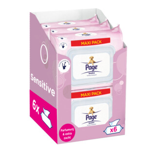 6x Page Vochtig Toiletpapier Sensitive - 22.92 euro