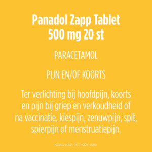 Panadol Zapp 500 mg - 4.59 euro
