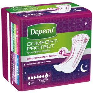 6x Depend Verband Maximum Night - 20.35 euro