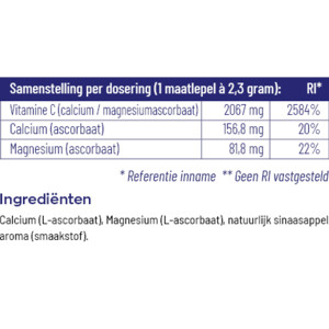 Vitakruid Vitamine C Poeder Calcium- & Magnesiumascorbaat - 18.79 euro